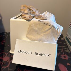 Manolo Blahnik Lizard Spugna Sandal